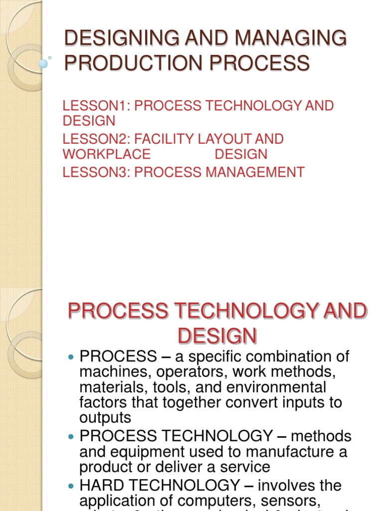 Production Process Design Overview | PDF | Automation | Machines