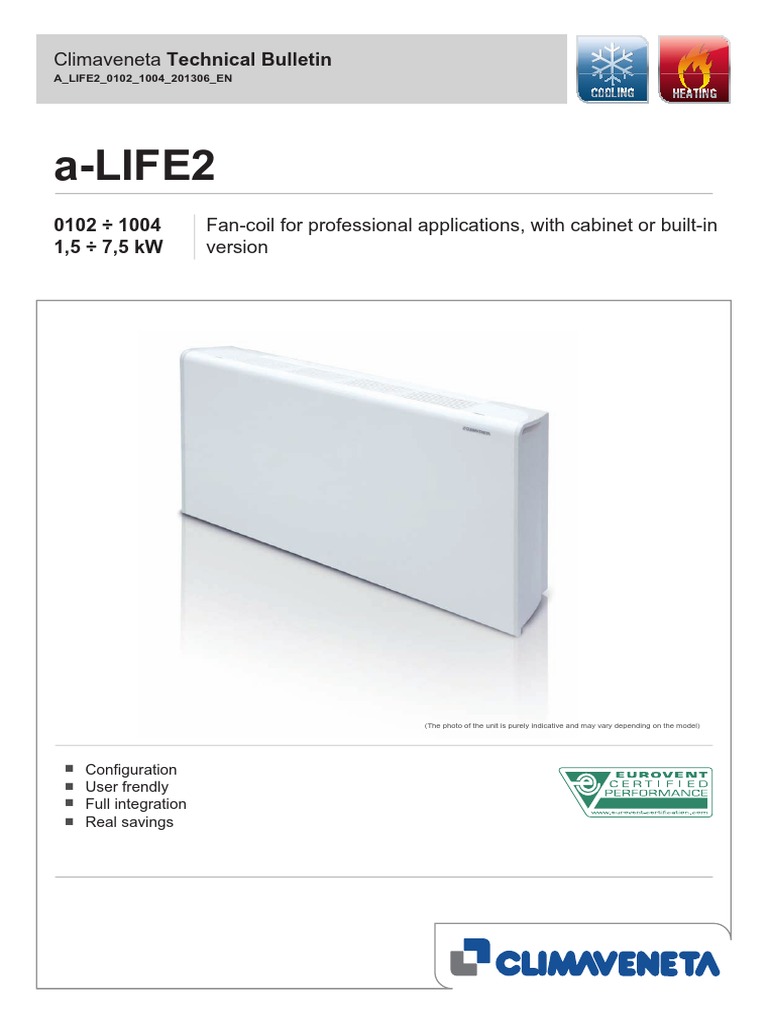 Climaveneta a-LIFE2 Fan Coil Guide | PDF | Hvac | Mechanical Fan