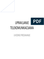 Upravljanje Telekomunikacijama Uvodno Predavanje