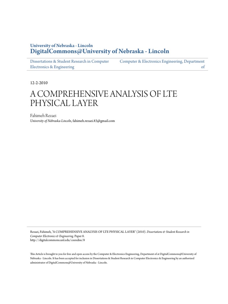 LTE Physical Layer Analysis Thesis | PDF | High Speed Packet Access | 4 G