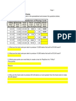 Project 5: Spreadsheet: Breakeven Points