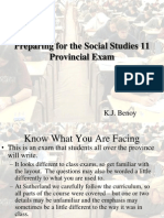 Preparing For The Social Studies 11 Provincial Exam: K.J. Benoy
