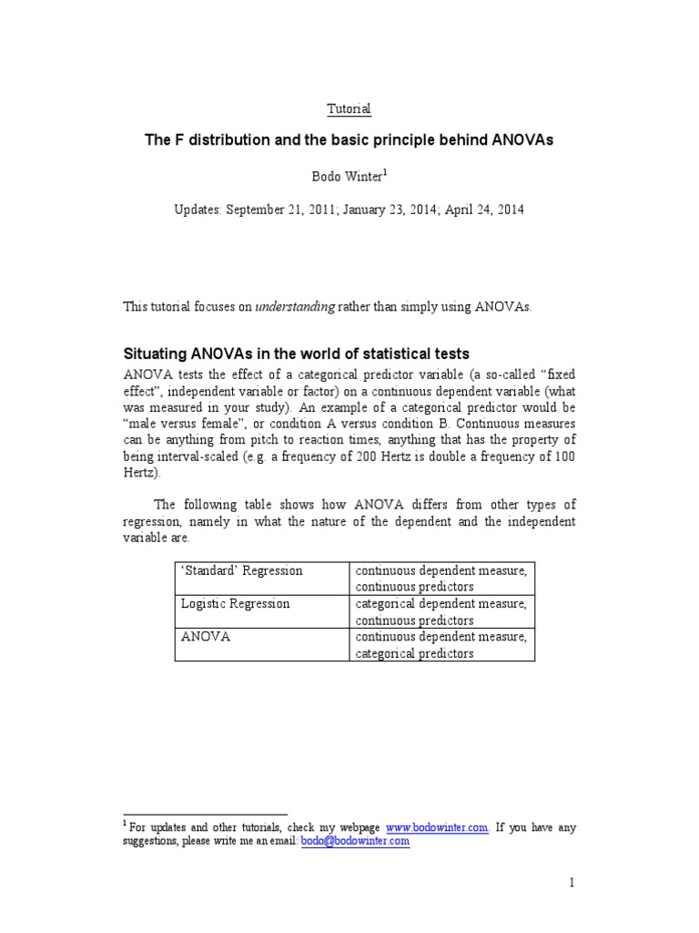 Anova Tutorial Pdf | ANOVA : analyse de variance univariée – ZKSONV
