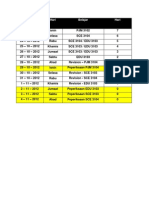Weekly Class Schedule and Exam Calendar