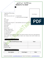 Download Format Biodata Taaruf by Udin Setiadji SN231114805 doc pdf