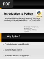 Introduction To Python: A Dynamically Typed Programming Language Allowing Multiple Paradigms - OO, Functional