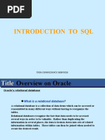 Introduction To SQL: Tata Consultancy Services