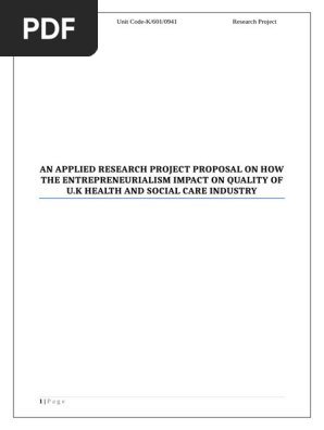 Applied Research Project Proposal