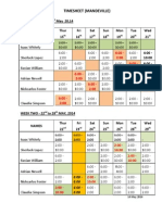 Vacation Timetable