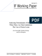 Analyzing Determinants of Inflation When There Are Data Limitation The Case of Sierra Leone