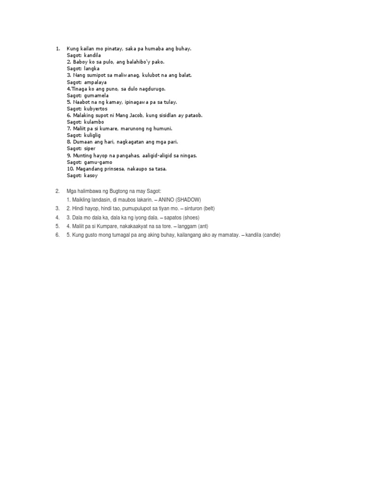 Bugtong | PDF