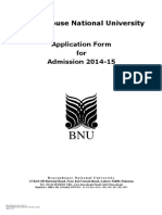 Admission Form BNU