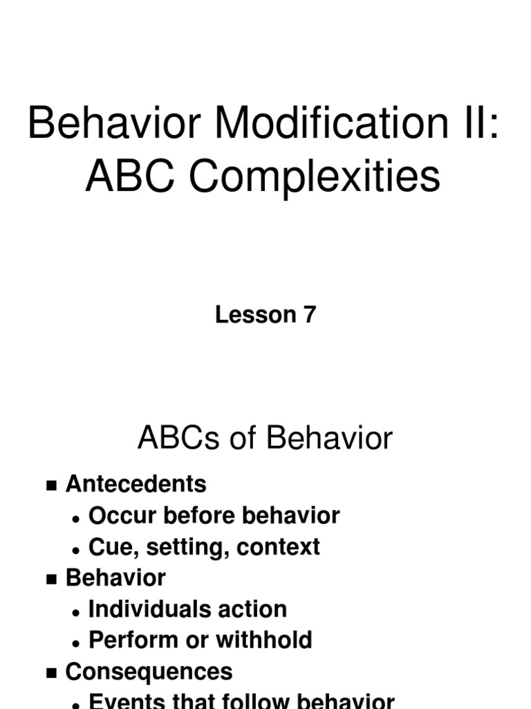 Understanding ABCs in Behavior Modification | PDF | Reinforcement ...
