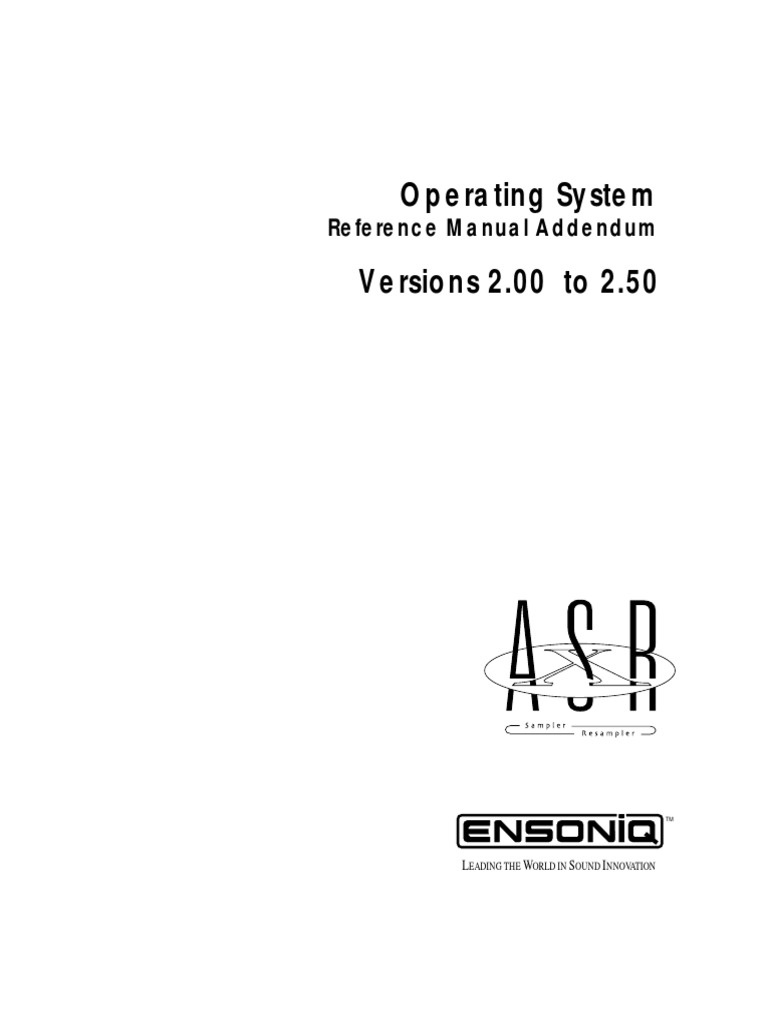 Operating System: Reference Manual Addendum | PDF | Foreign Language ...