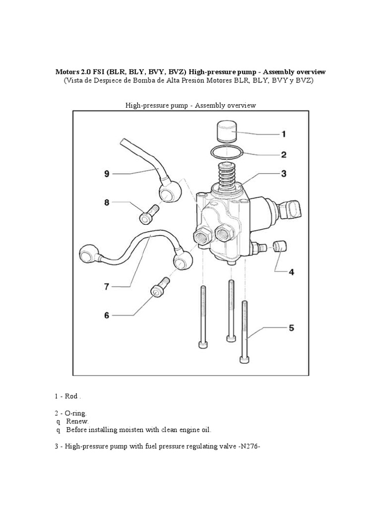 Motors 2 0 Fsi Blr Bly Bvy Bvz High Pressure Pump Assembly Overview