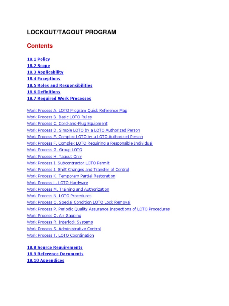Lockout/tagout Program PDF