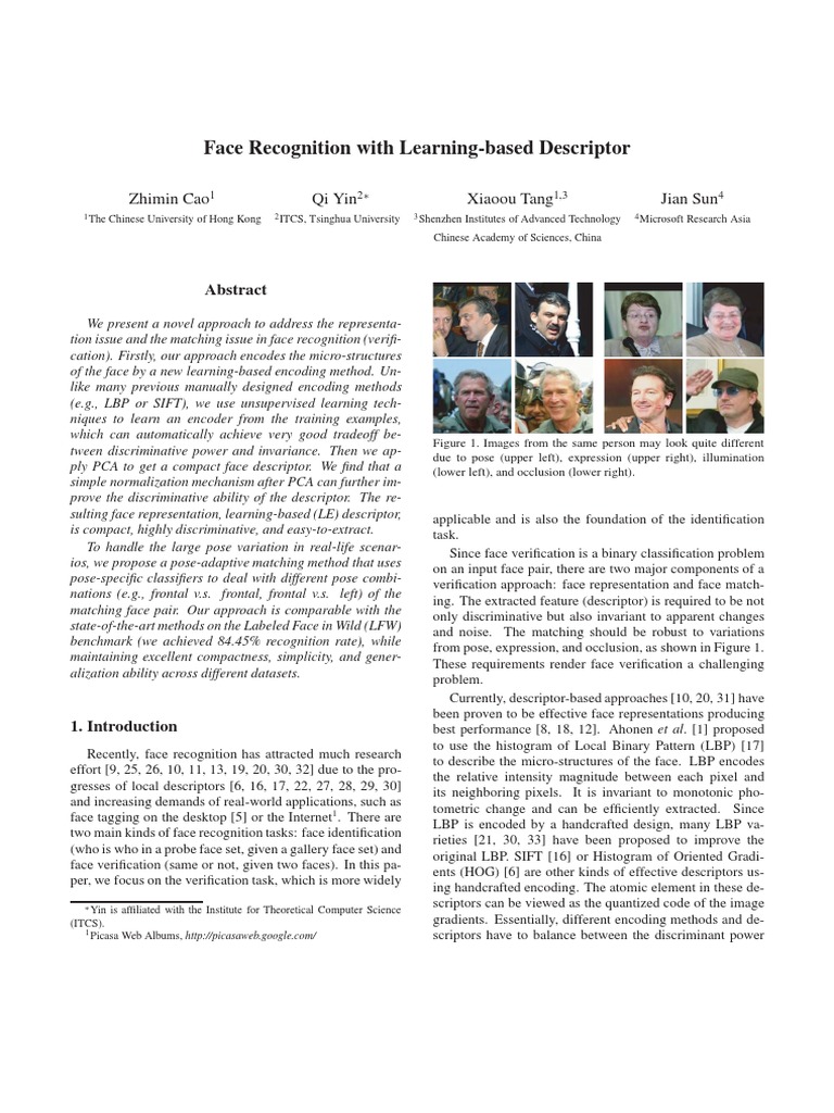 Learning-Based Face Recognition Method | PDF | Principal Component ...