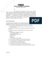 Screen Printing Curriculum: Course Description