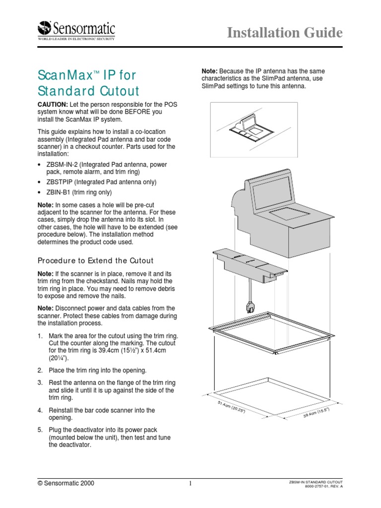Installation Guide: Scanmax Ip For Standard Cutout | PDF