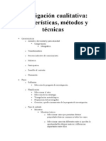 Fundamentos de Investigación - Esquema-Resumen - Investigación Cualitativa, Características, Métodos y Técnicas