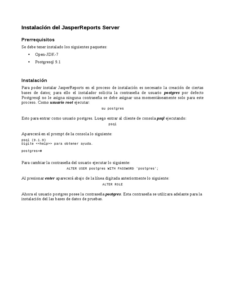 Instalación de JasperReports Server | PDF | Informática