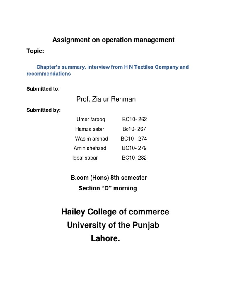 Operation Management Case Study Inventory Strategic Management