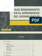 Bajo Rendimiento en El Aprendizaje Del Idioma Ingles