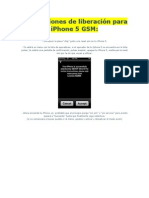 Instrucciones de Liberación para Iphone 5 GSM