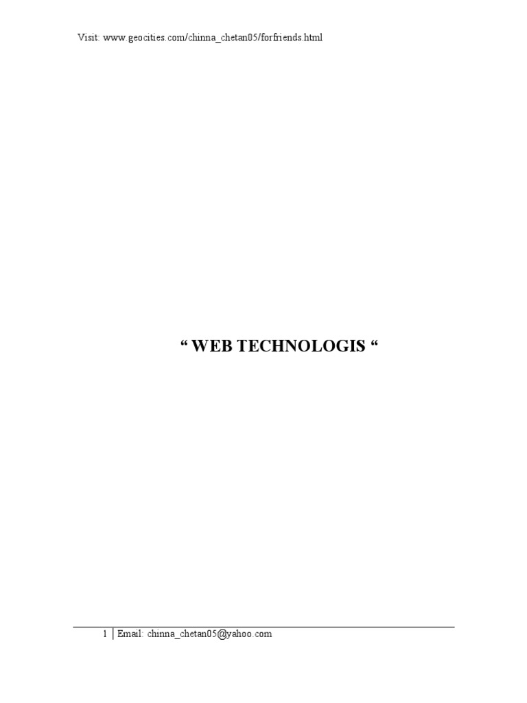 Web Technologis | PDF | Java (Programming Language) | Java Server Pages