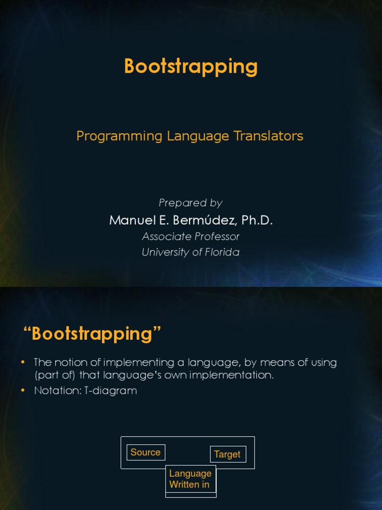 Bootstrapping Programming Language Translators PDF Compiler C