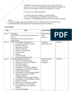 Sample Course Outline - Money, Credit and Banking