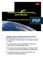 Analytical Hierarchy Process (AHP) Module: Exploration Systems Engineering, Version 1.0