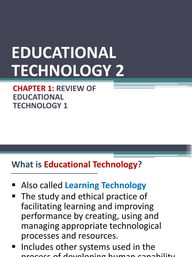 Overview of Educational Technology | PDF