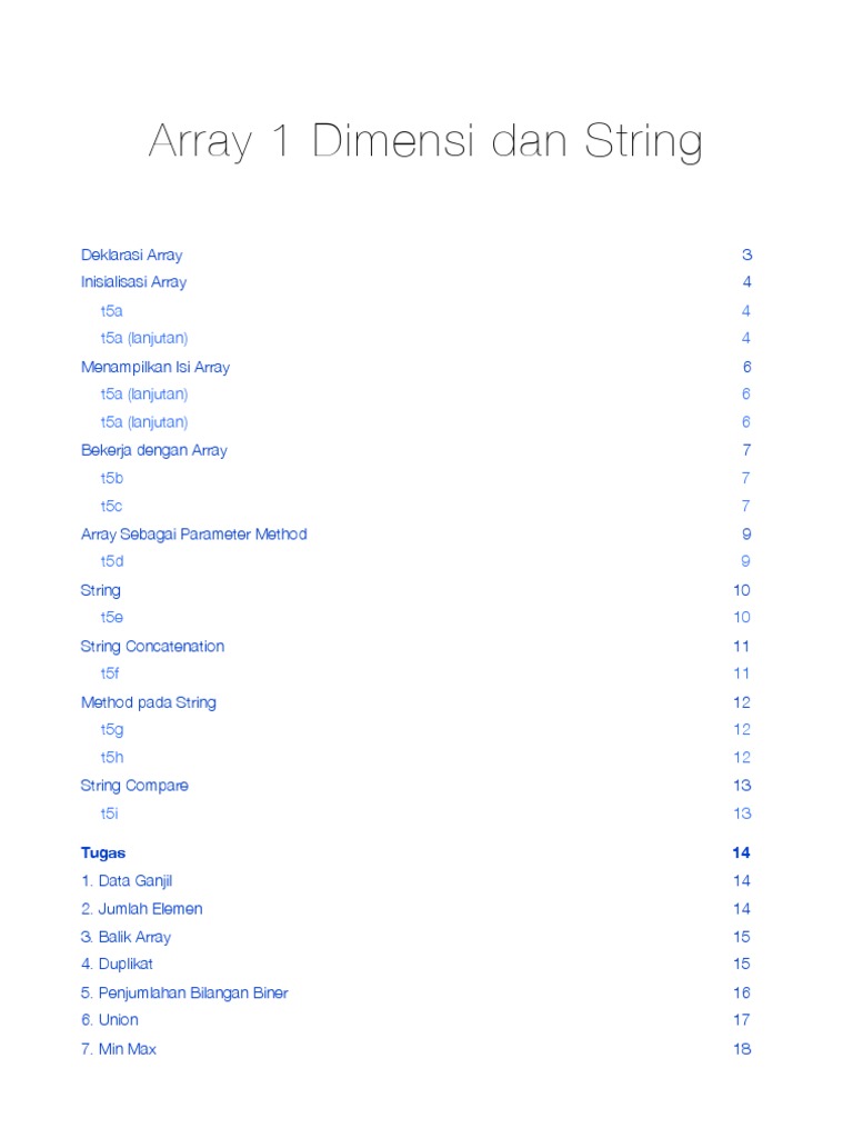 Array 1 Dimensi Dan String | PDF | Komputer