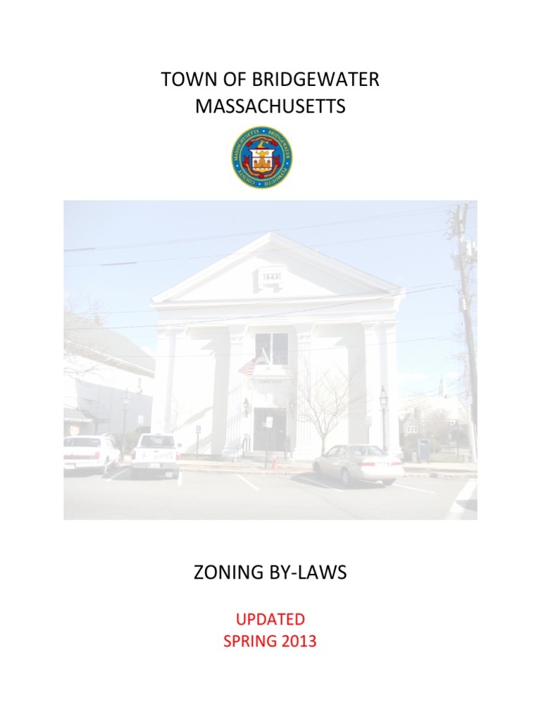 Bridgewater MA Zoning Bylaws Updated Spring 2013 PDF Stormwater Land Lot