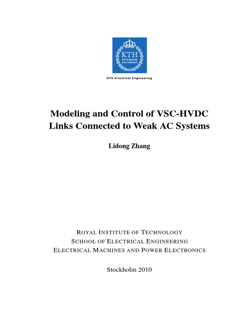 VSC-HVDC Control for Weak AC Systems | PDF | High Voltage Direct ...