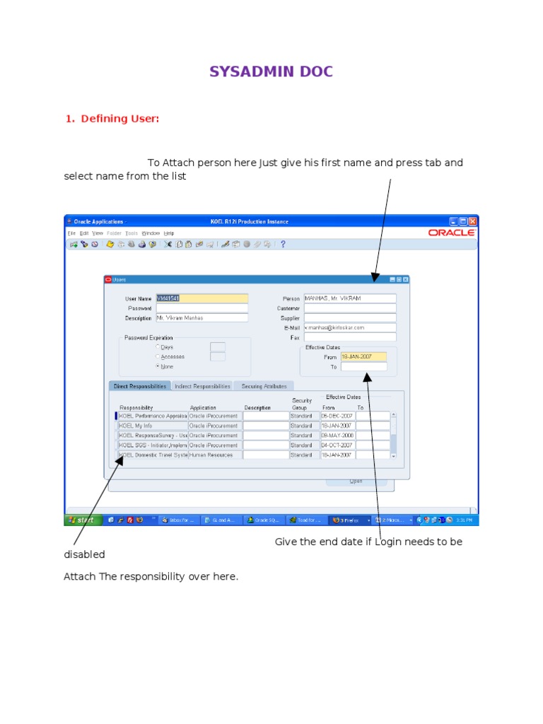 SYSADMIN | PDF | Menu (Computing) | Pl/Sql