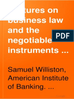 Lectures On Business Law and Instruments