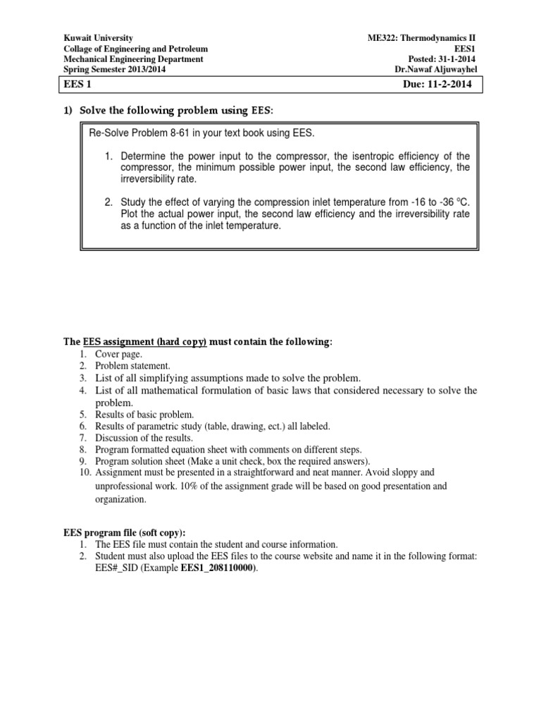 EES Assignment 1 | PDF | Computers