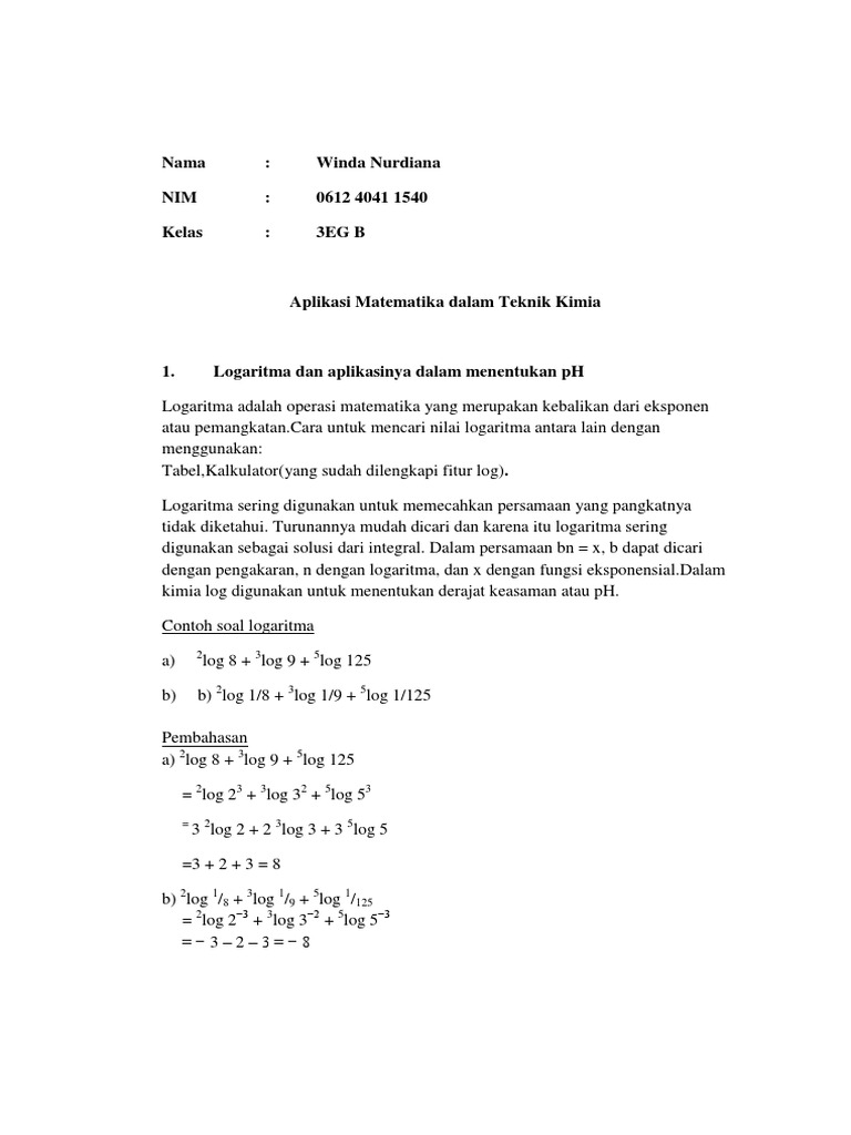 Aplikasi Mtk Dalam Kimia