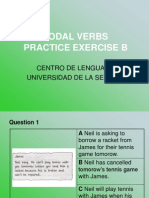 Modal Verbs Practice Exercise B: Centro de Lenguaje Universidad de La Serena