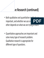 Qualitative Research (Continued)