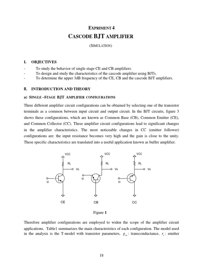 Cascode Amplifier | PDF | Bipolar Junction Transistor | Amplifier