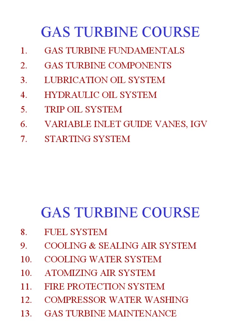 Gas Turbine Course Overview | PDF