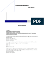 Calorimetria: exercícios sobre calor, temperatura e mudança de estado