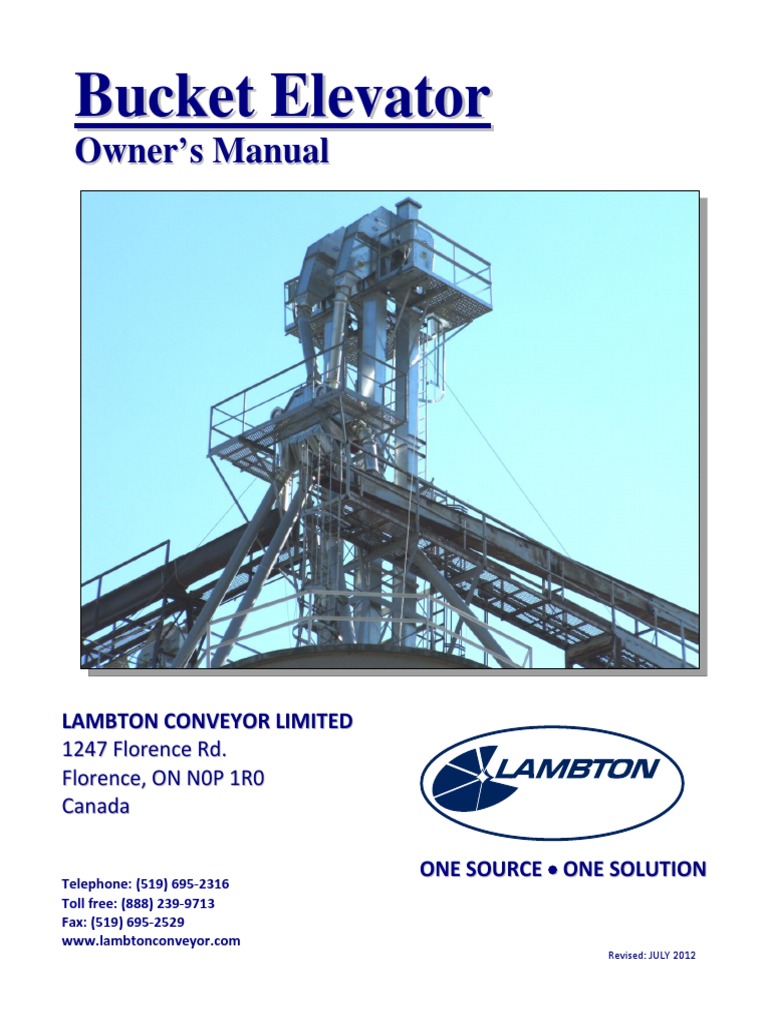 Bucket Elevator Manual PDF Belt (Mechanical) Transmission (Mechanics)