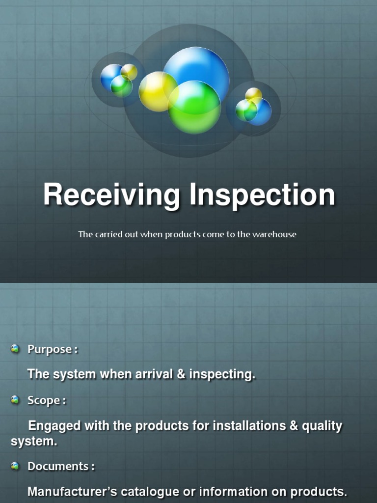 Receiving Inspection Procedure Overview | PDF