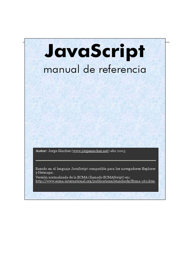 Javascript Manual de Referencia | PDF