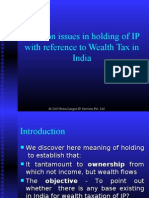 Taxation issues in holding of IP with reference to Wealth Tax in India