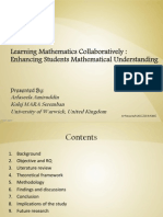 Learning Mathematics Collaboratively: Enhancing Students Mathematical Understanding